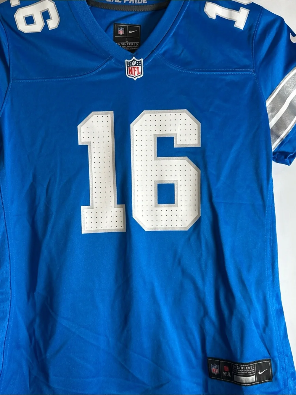 NFL Detroit Lions Jarred Goff #16 Kids Nike Football Jersey with White Numbers